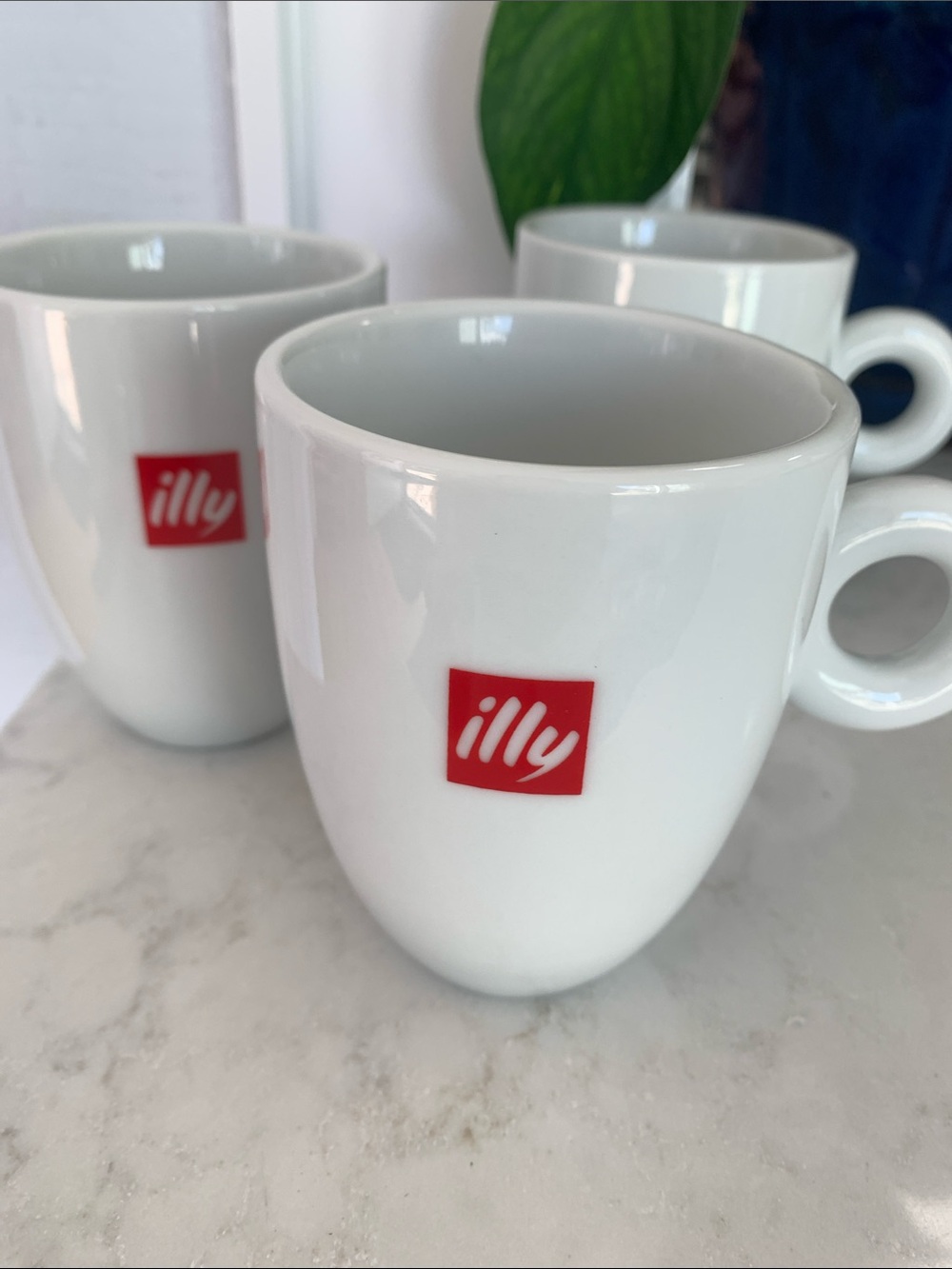 Original illy Logo Classic Porcelain IPA Italy Coffee Cup Mug 8 oz. Three Set
